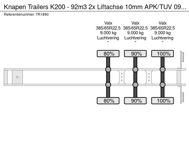 Knapen Trailers K200 - 92m3 2x Liftachse 10mm - Image 14