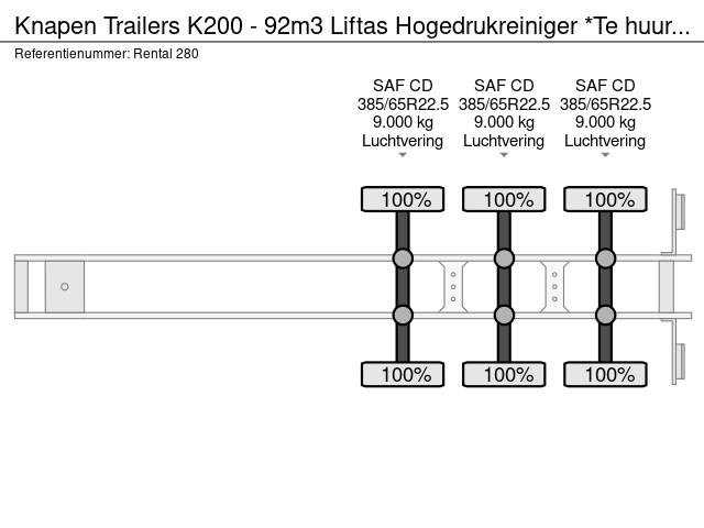Knapen Trailers K200 - 92m3 Hogedrukreiniger *huren / Vermietung* - Image 19
