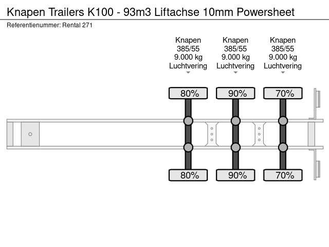 Knapen Trailers K100 - 93m3 Liftas 10mm Powersheet - Image 19